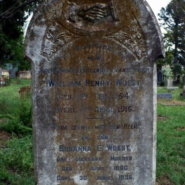 WOEST  William Henry 1854-1916 &amp; Susanna E. 1860-1936