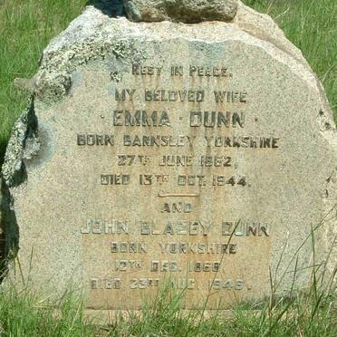 DUNN John Blazey 1866-1946 &amp; Emma 1862-1944