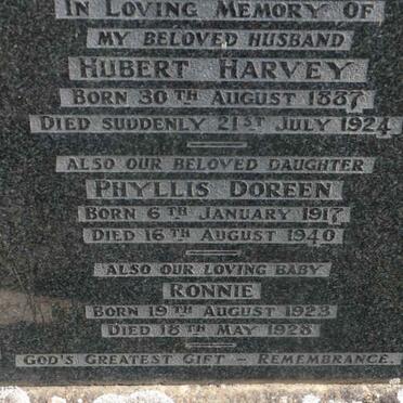 HARVEY Hubert 1887-1924 &amp; Ella Maude -1946