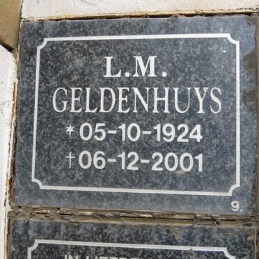 GELDENHUYS L.M. 1924-2001