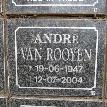 ROOYEN André, van 1947-2004