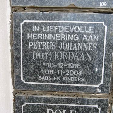 JORDAAN Petrus Johannes 1916-2004