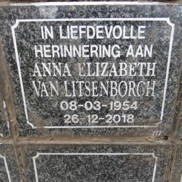 LITSENBORGH Anna Elizabeth, van 1954-2018