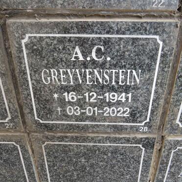 GREYVENSTEIN A.C. 1941-2022