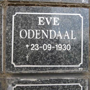 ODENDAAL Eve 1930-