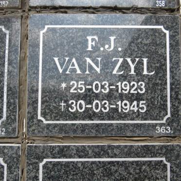 ZYL F.J., van 1923-1945