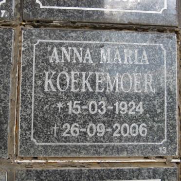 KOEKEMOER Anna Maria 1924-2006