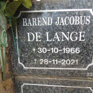 LANGE Barend Jacobus, de 1966-2021
