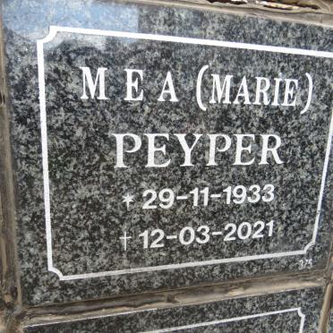 PEYPER M.E.A. 1933-2021