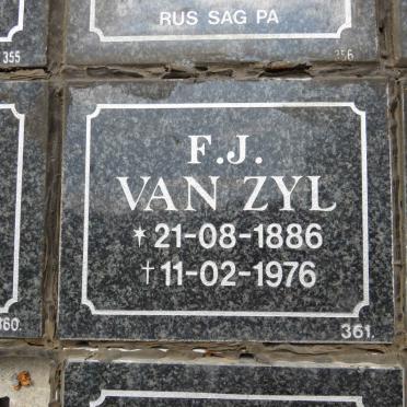ZYL F.J., van 1886-1976