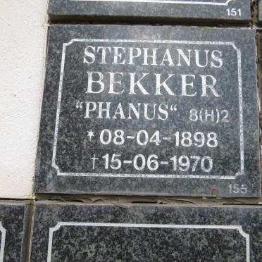 BEKKER Stephanus 1898-1970