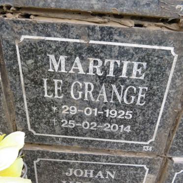 GRANGE Martie, le 1925-2014