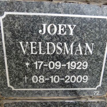 VELDSMAN Joey 1929-2009
