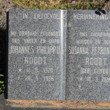 ROODT Johannes Philippus 1920-1996 &amp; Susanna Petronella GEYER 1928-