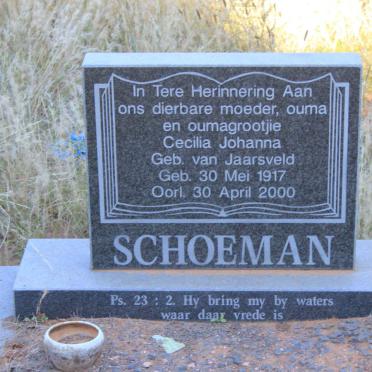 SCHOEMAN Cecilia Johanna nee VAN JAARSVELD 1917-2000