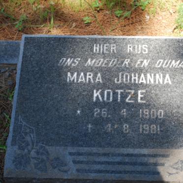 KOTZE Mara Johanna 1900-1981