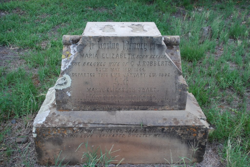 ROBBERTS Maria Elizabeth nee BEKKER 1844-1892