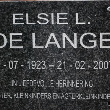 LANGE Elsie L., de 1923-2007