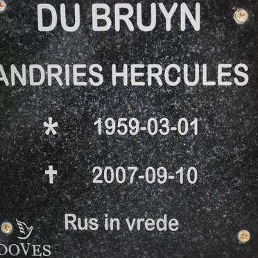 BRUYN Andries Hercules, du 1959-2007