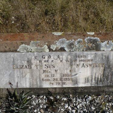 ASWEGEN Elizabeth Susarah, van nee VILJOEN 1855-1939