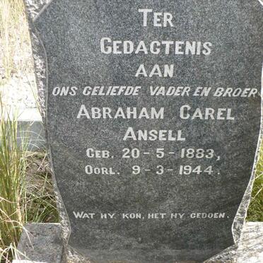ANSELL Abraham Carel 1883-1944
