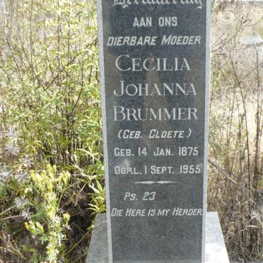 BRUMMER Cecilia Johanna nee CLOETE 1875-1955