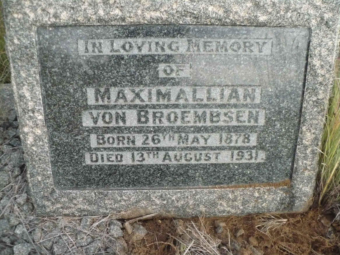BROEMBSEN Maximallian, von 1878-1931
