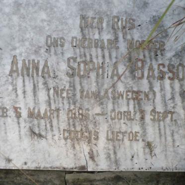 BASSON Anna Sophia nee VAN ASWEGEN 1886-1950