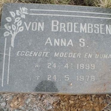 BROEMBSEN Anna S., von 1899-1978
