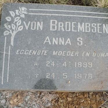 BROEMBSEN Anna S., von 1899-1978