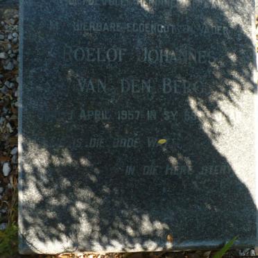 BERG Roelof Johannes, van den -1957