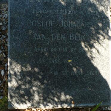 BERG Roelof Johannes, van den -1957