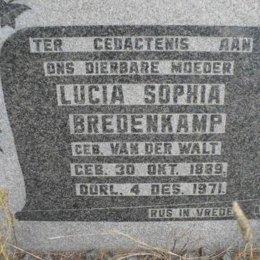 BREDENKAMP Lucia Sophia nee VAN DER WALT 1889-1971