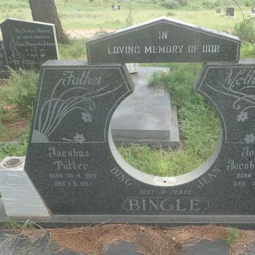 BINGLE Jacobus Putter 1928-1987 &amp; Johanna Jacoba SMITH 1918-2000