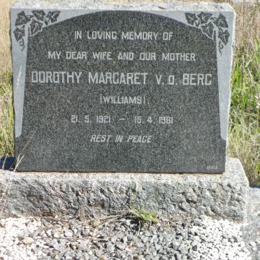 BERG Dorothy Margaret, v.d. nee WILLIAMS 1921-1961