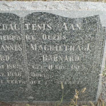 BARNARD Petrus Johannes 1865-1946 &amp; Magrietha J. 1865-1954