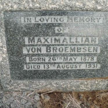 BROEMBSEN Maximallian, von 1878-1931