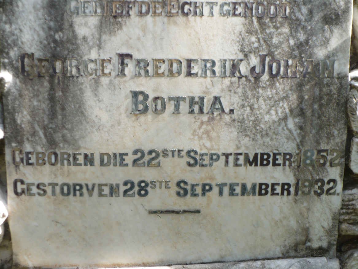 BOTHA George Frederik Johan 1852-1932