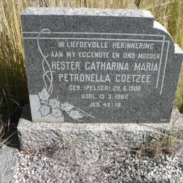 COETZEE Hester Catharina Maria Petronella nee PELSER 1908-1962