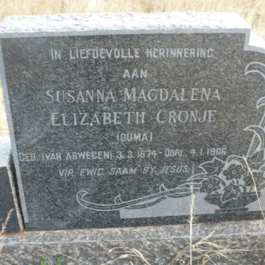 CRONJE Susanna Magdalena Elizabeth nee VAN ASWEGEN 1874-1966