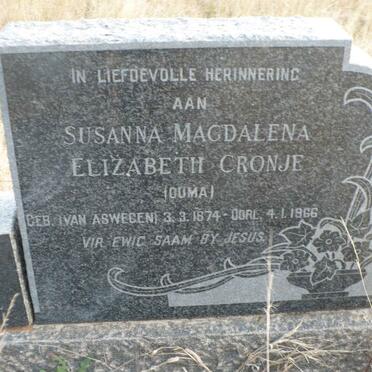 CRONJE Susanna Magdalena Elizabeth nee VAN ASWEGEN 1874-1966
