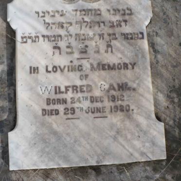 CAHI Wilfred 1912-1920