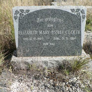 CLOETE Elizabeth Mary 1907-1964