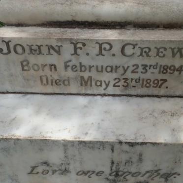 CREWE John F.P. 1894-1897 :: CREWE Leila Pauline 1888-1892