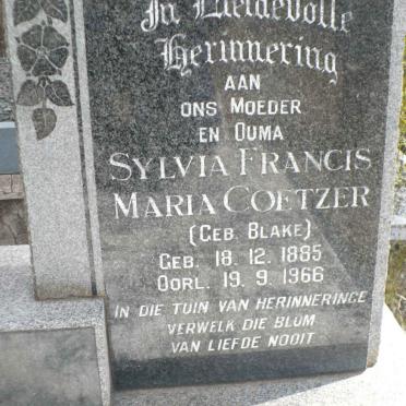 COETZER Hendrik Johannes 1881-1956 &amp; Sylvia Francis BLAKE 1885-1966