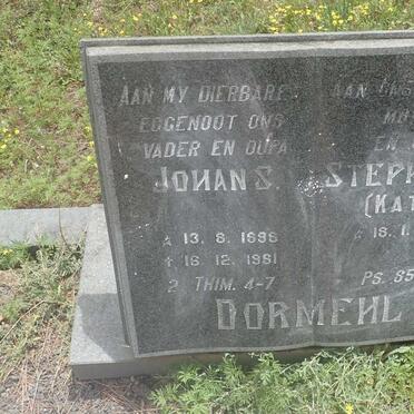 DORMEHL Johan S. 1896-1981 &amp; Stephina C. 1902-