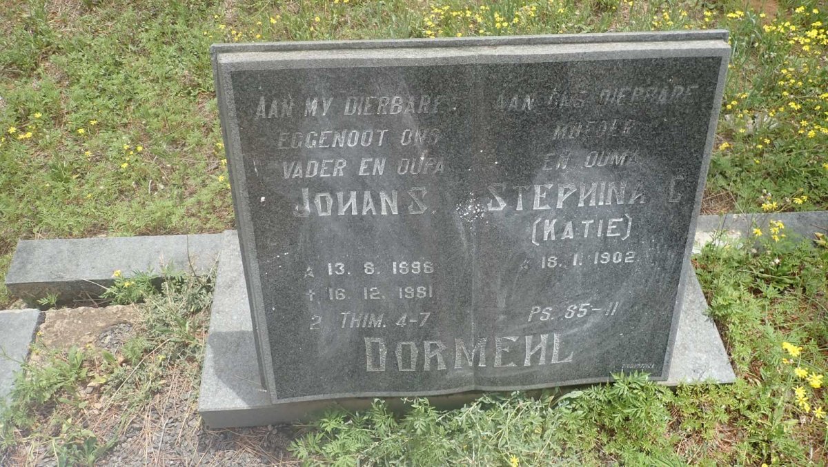 DORMEHL Johan S. 1896-1981 & Stephina C. 1902-