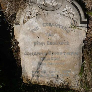 DEACON Johanna Christiena nee SNYMAN 1885-1928