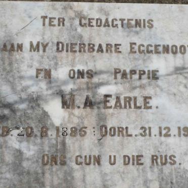 EARLE M.A. 1885-1942