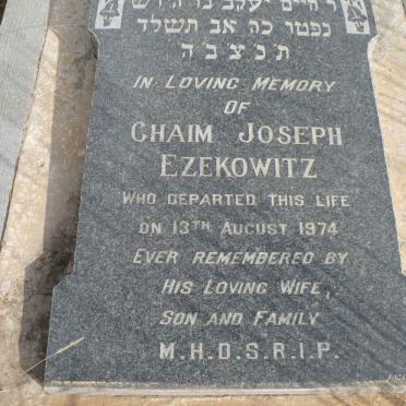 EZEKOWITZ Chaim Joseph -1974